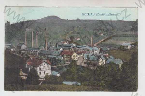  - Rotava (Rothau) - Sokolov, částečný záběr města, kolorovaná