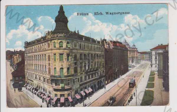  - Brno (Brünn) - Wagnergasse, kolorovaná, TRAMVAJ