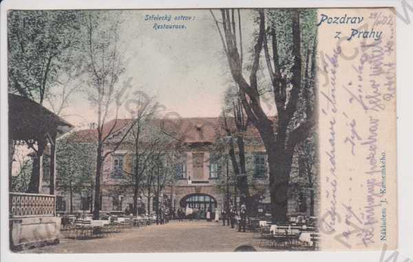  - Praha - Střelecký ostrov - restaurace, kolorovaná, DA