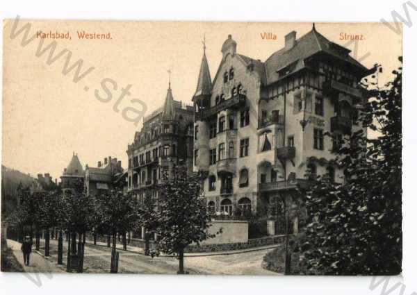  - Karlovy Vary, částečný záběr města, villa Strunz