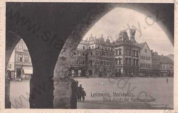  - Litoměřice, Leitmeritz, náměstí, podloubí, obchody, hotel