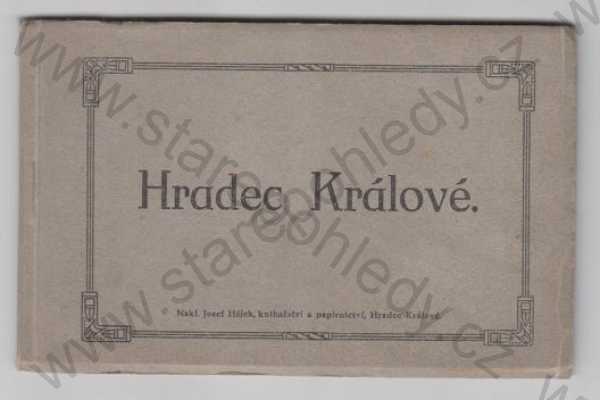  - Album Hradec Králové, 10 pohlednic, elektrárna, pohled ulicí, soutok, Orlice, Labe, nábřeží, Masaryk, pomník, muzeum, náměstí