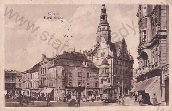  - Opava, Troppau, Horní náměstí, obchody