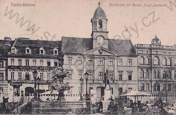  - Teplice (Teplitz-Schönau) náměstí, pomník, radnice
