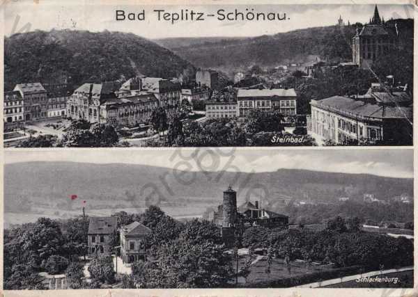  - Teplice, Bad Teplitz, celkový pohled, hrad