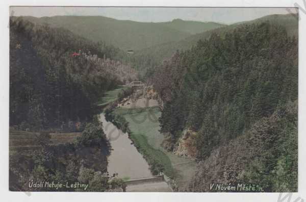  - Nové Město nad Metují (Náchod), Leštiny, údolí, Metuje, kolorovaná