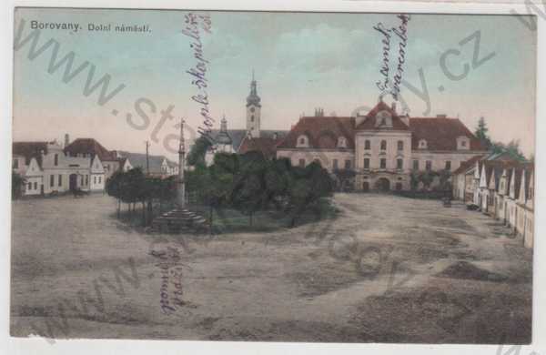  - Borovany (České Budějovice), náměstí, kolorovaná