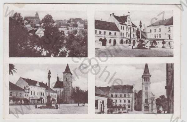  - Horažďovice (Horaschdowitz) - Klatovy, více záběrů, celkový pohled, náměstí, věž, sloup