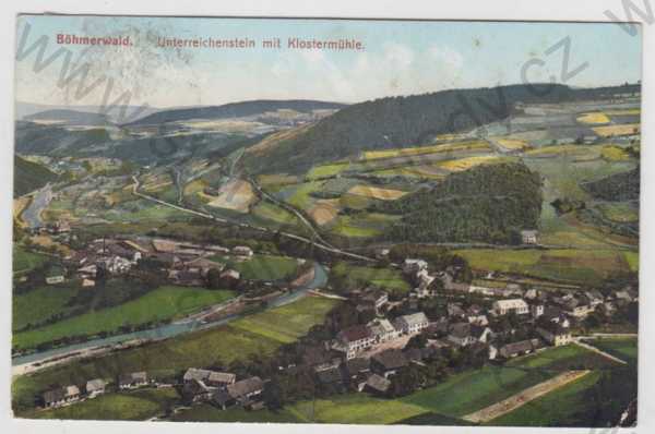  - Rejštejn (Unterreichenstein) - Klatovy, celkový pohled, Klášterský mlýn, kolorovaná