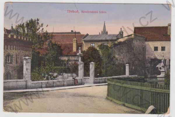  - Třeboň (Jindřichův Hradec), Novohradská brána, kolorovaná