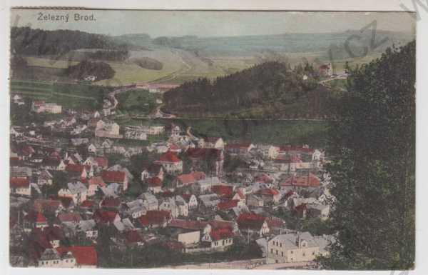  - Železný Brod (Jablonec nad Nisou), celkový pohled, kolorovaná