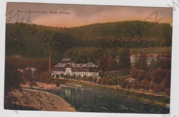  - Jánské Koupele (Bad Johannisbrunn) - Opava, řeka, částečný záběr města, kolorovaná