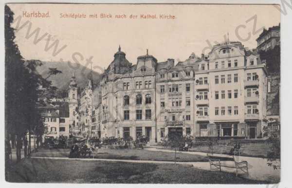  - Karlovy Vary (Karlsbad), náměstí, kostel