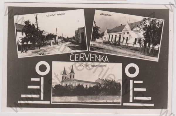  - Červenka (Olomouc), více záběrů, celkový pohled, sokolovna, klášter