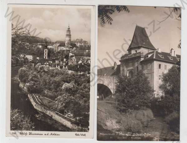  - 2x Český Krumlov (Krummau), zámek, Budějovická brána, Foto Wolf