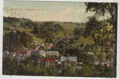  - Potočná (Tiefenbach) - Jablonec nad Nisou, celkový pohled, Jizerské hory, kolorovaná