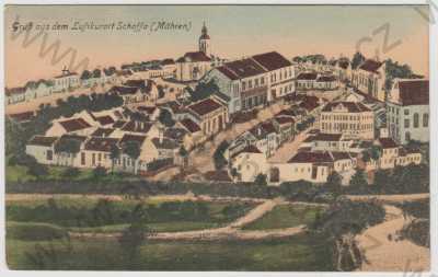  - Šafov (Schaffa) - Znojmo, celkový pohled, kolorovaná