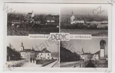  - Dědice (Vyškov), více záběrů, celkový pohled, kostel, pohled ulicí, částečný záběr města, Fototypia-Vyškov