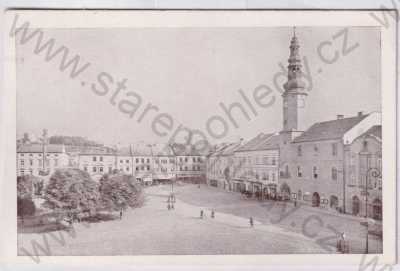  - Moravská Třebová (Svitavy), náměstí, pohled na město z výšky, Fototypia-Vyškov