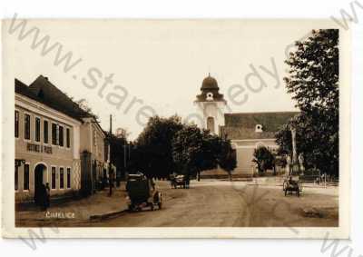  - Čimelice, Písek, pohled ulicí, automobil, foto Plas