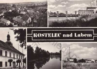  - Kostelec nad Labem Mělník, celkový pohled, cukrovar, elektrárna