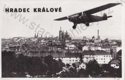  - Hradec Králové, celkový pohled, letadlo