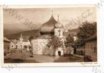  - Železná Ruda, Klatovy, částečný záběr města, kostel, foto Wolf