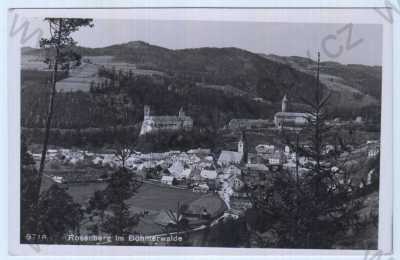  - Rožmberk (Rosenberg), Český Krumlov, hrad a zámek, částečný záběr města, pohled na město z výšky, foto J.Seidel