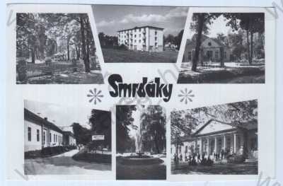  - Smrdáky (Senica), Slovensko, lázně, více záběrů, park, vodotrysk, léčebný dům