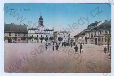  - Veselí nad Lužnicí (Tábor), barevná, náměstí, restaurace, kůň