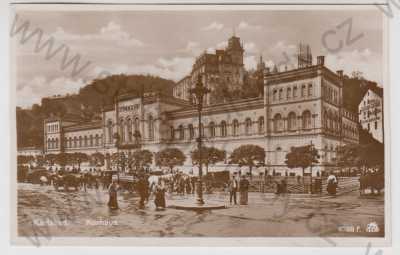  - Karlovy Vary (Karlsbad), lázně, léčebna, kůň, kočár