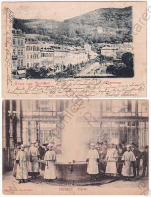  - Karlovy Vary - 2 ks - Chebská ulice, vřídlo, DA