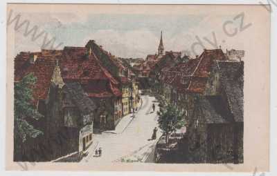  - Cheb (Eger), část města, Staufengasse, B. Lark, kolorovaná