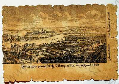  - Praha - Smíchov - pravý břeh Vltavy a Vyšehrad 1800, celkový pohled, DA