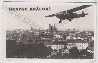  - Hradec Králové, celkový pohled, letadlo