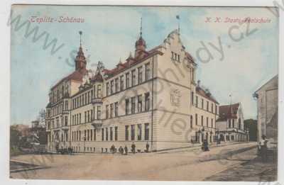  - Teplice (Teplitz), škola, kolorovaná