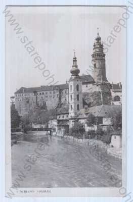  - Český Krumlov (Krumau), zámek, celkový pohled, řeka , foto J. Wolf