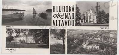  - Hluboká nad Vltavou (České Budějovice), více záběrů, Bezdrev, Ohrada, Zámek Hluboká, celkový pohled, velký formát Orbis