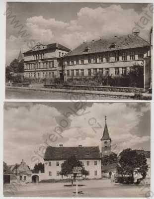  - 2x Bernartice (Tábor), škola, kostel