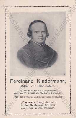  - Osobnosti, myslitelé, Ferdinand Kindermann, Ritter von Schulstein, portrét