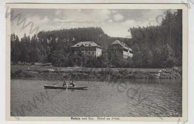  - Rataje nad Sázavou (Kutná Hora), Hotel na Iváni, řeka, loď