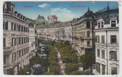  - Karlovy Vary (Karlsbad), pohled ulicí, kolorovaná