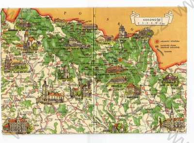  - Putování po Československu, mapa, Krkonoše, Trutnov, ORBIS, otevírací