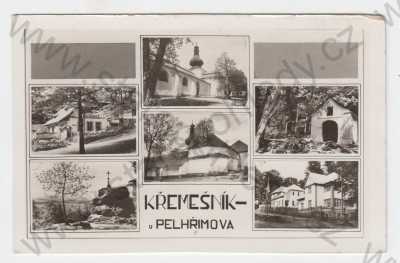  - Křemešník (Pelhřimov), více záběrů, restaurace, kostel, kaplička, kříž, vila, Grafo Čuda Holice