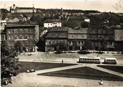  - Slaný, Kladno, částečný záběr města, autobus, ORBIS, foto A. Marušín