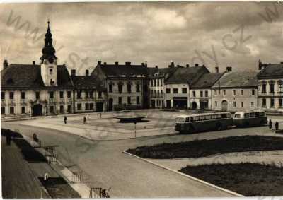  - Kojetín, Přerov, náměstí, autobus, ORBIS, foto Toth