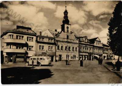  - Rychnov nad Kněžnou, náměstí, obchody, autobus, ORBIS