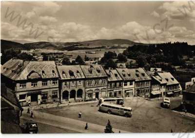  - Jilemnice, Semily, náměstí, obchody, autobus, foto Z. Menec, ORBIS