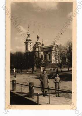  - Zlonice, Kladno, částečný záběr města, Foto-fon, kostel