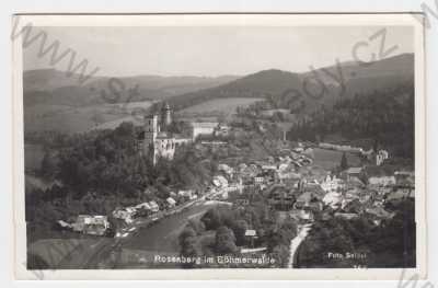  - Rožmberk (Rosenberg), celkový pohled, pohled na město z výšky, zámek, foto J.Seidel